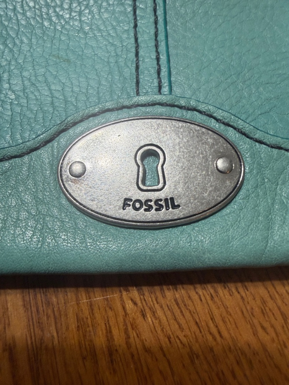 Fossil Turquoise Pebble Leather Zip Card/coin Pouch - Picture 3 of 7